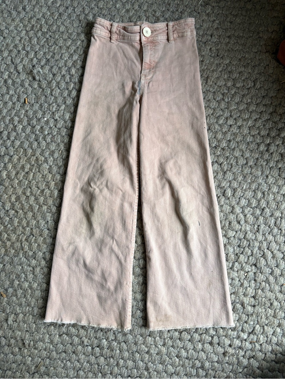 Zara Girls Wide-Leg Pants in Dusty Pink